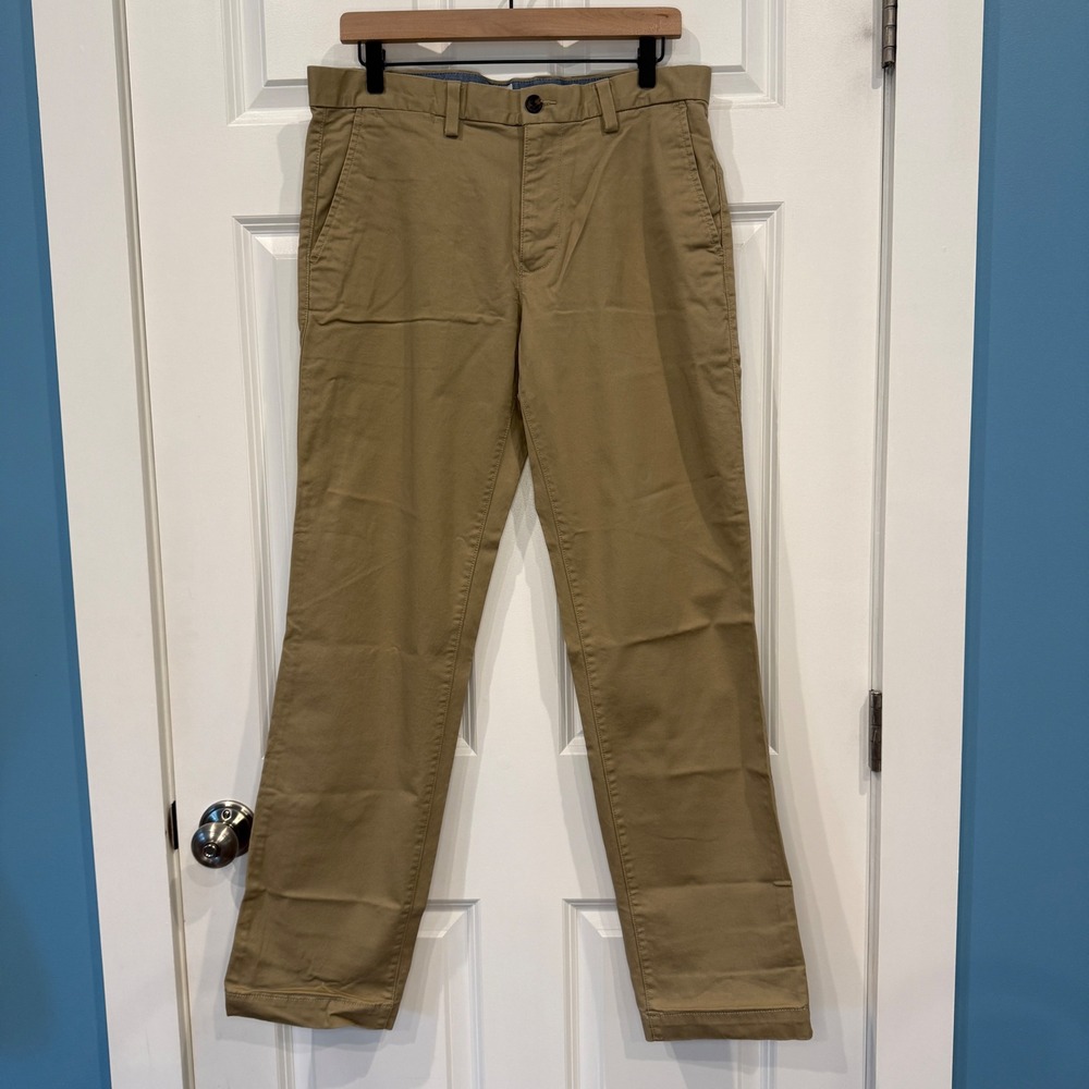 Gap Mens Straight Fit Chino Pants Khaki Tan Size 32x32 Cotton Casual‎ Trousers